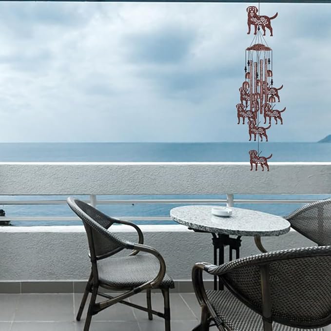 Outdoor Dog Wind Chimes Decoration, Memorial Wind Bells, Mobile Chimes, Blessing Wind Chime, Romantic Wind Catcher, Puppy Decor, 7 Dogs Wind Chimes Gifts for Mom, Home, Balcony, Tree, Festival, Garden