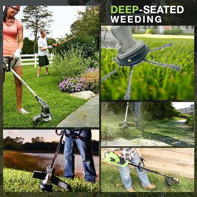 6 Inch Steel Wire Weed Brush Cutter Trimmer Head, New Universal Steel Wire Grass Trimmer Head, Used for Electric Cordless String Trimmer, Weed Wrecker (6 Blade)