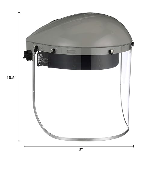 Sellstrom Advantage Face Shield - Lightweight Mask with Crown & Ratchet Headgear, for Work, Grinding, Cutting - ANSI Z87.1 - Clear Uncoated Polycarbonate Window