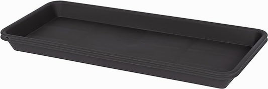 2 Pack Plastic Plant Tray Saucer, Rectangular, Indoors Outdoor, Water Drip Tray for Flower Pot Planter, Windowsill (6 X 11 Inch, Brown)