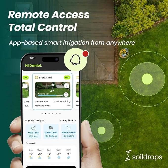 AI Smart Sprinkler Controller, 8-Zone WiFi Irrigation Controller for Indoor & Outdoor Use, DIY Garden & Lawn Watering Kit, App-Based Auto Watering