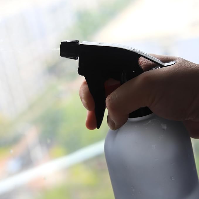 OFFIDIX Glass Spray Bottle, Fine Mist Plant Mister, Handheld Pressure Watering Can,Adjustable Nozzle Glass Spray Bottle,Handheld Spray Bottles for Garden Plants Cleaning Solutions(Gray)