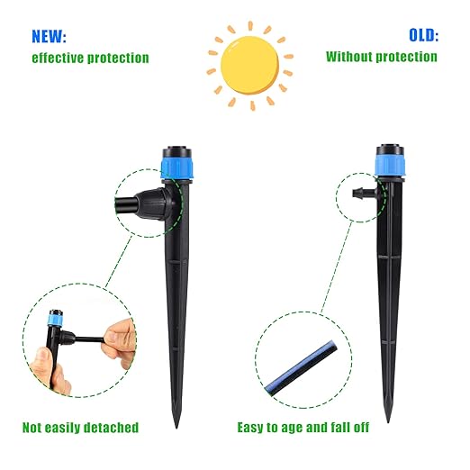 Drip Irrigation Emitters with Adjustable 360 Degree Water Flow Drippers for 1/4 inch Tubing,25pcs Garden Drippers Sprayer 25pcs Drip Irrigation Emitters Perfect(50pcs-Colorful*25 Sprayer*25 Drip)