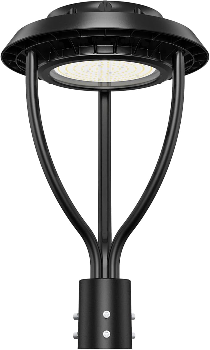 60W LED Post Top Light with Dusk to Dawn Photocell, 8400Lm 5000K Outdoor Pole Lights, IP65 Waterproof Outdoor Post Light Fixtures for Garden Yard Pathway Street Lighting ETL DLC Listed