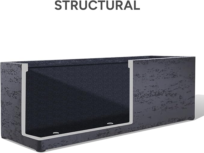 42 Inch Rectangular Concrete Planter(42Lx14Wx15H,58 Pounds),Durable All-Weather Use with Drainage Holes,Large Rectangular Planter for Outdoor Indoor Plants