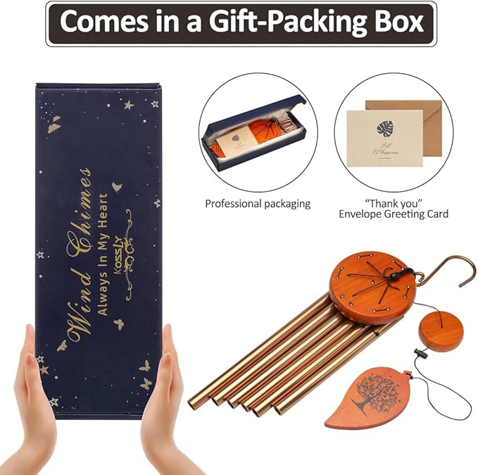 32" Memorial Wind Chimes, Bereavement Gift,in Memory of Loved One Loss of Mother Father,Home Decor Garden Patio Outdoor-Golden