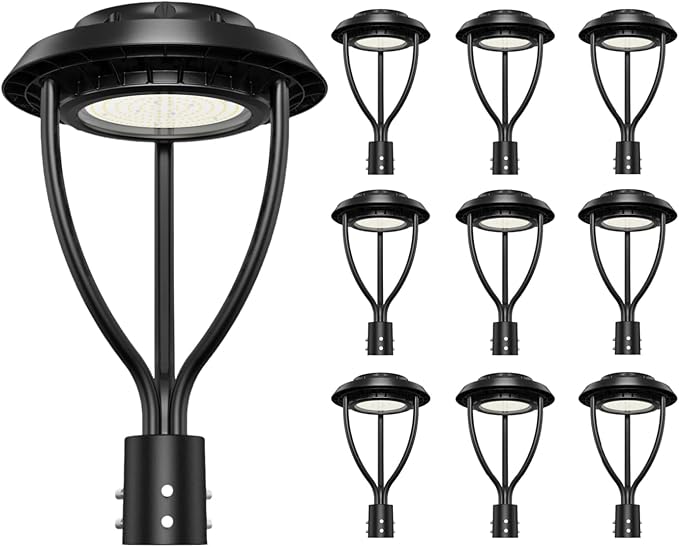 Outdoor LED Post Top Light (5000K-with Built-in Sensor, 80 Watt-10Pack)