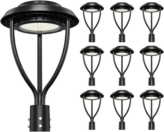 Outdoor LED Post Top Light (5000K-with Built-in Sensor, 150 Watt-10Pack)