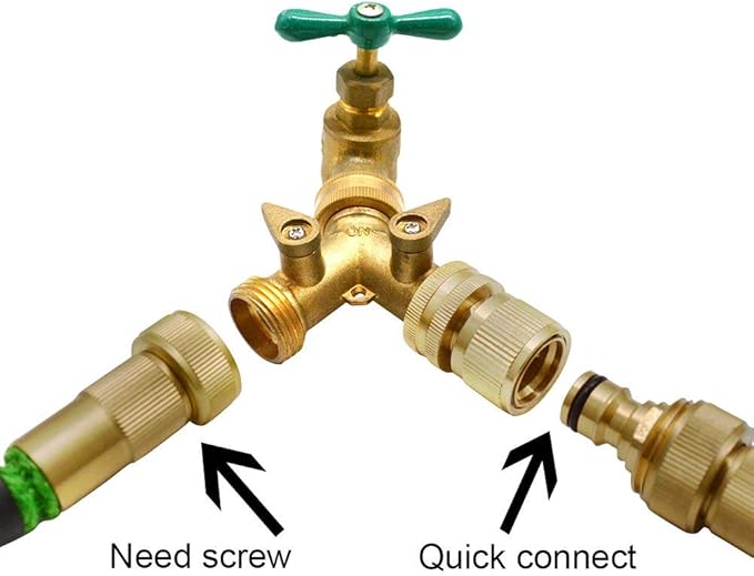 HQMPC Garden Hose Quick Connect Solid Brass Quick Connector Garden Hose Fitting Water Hose Connectors 3/4 inch GHT (4Sets)