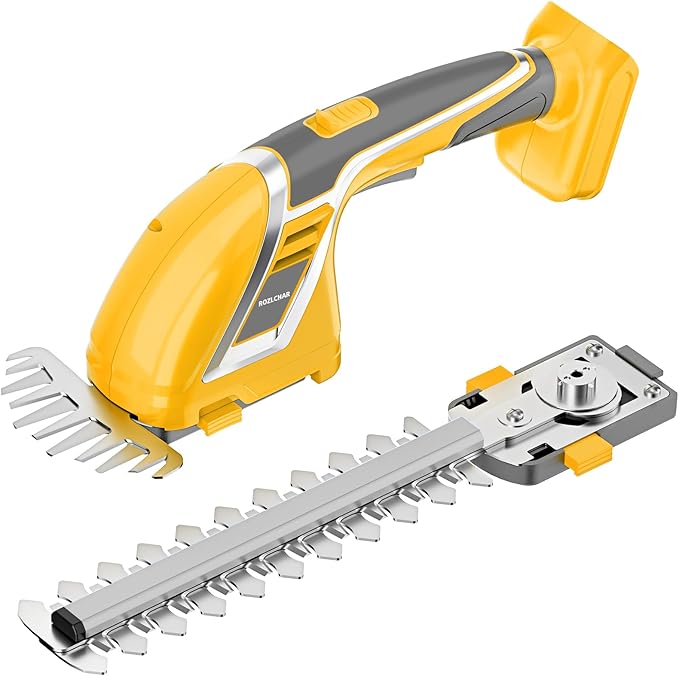 Rozlchar Cordless Hedge Trimmer & Grass Shears Handheld Compatible for Dewalt 20V Battery(No Battery), Lightweight 7.87'' Electric Hedge Trimmer 4.7" Grass Cutter Combo for Lawn, Backyard, Garden