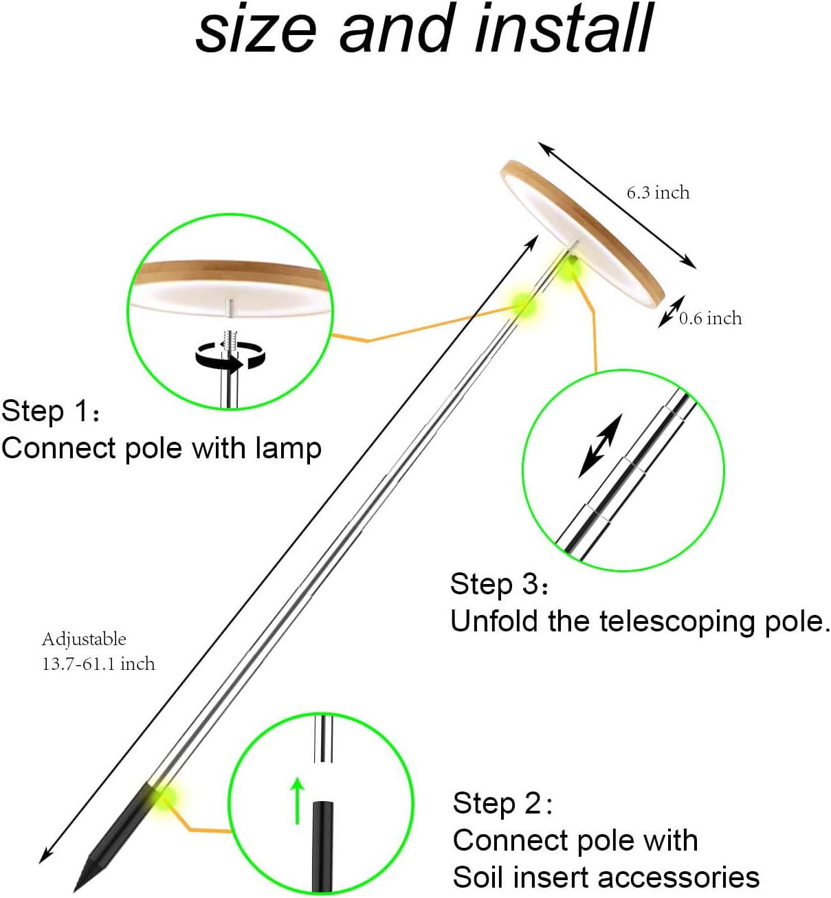 yadoker Plant Grow Light, LED Growing Light Full Spectrum for Indoor Plants,Height Adjustable, Automatic Timer, 5V Low Safe Voltage,Idea for Large Plant Light