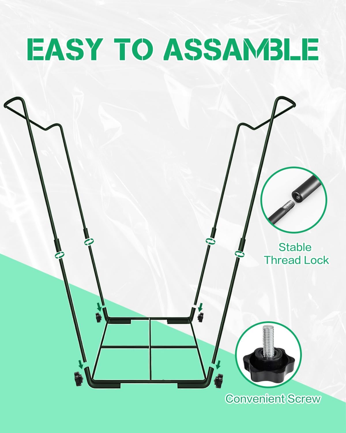 Joyhalo Outdoor Trash Bag Holder Stand - 2 Pack Heavy Duty Metal Garden Garbage Bag Support Frame for 30-45 Gallon Capacity, Multi-Use Portable Yard Leaf Bag Stand