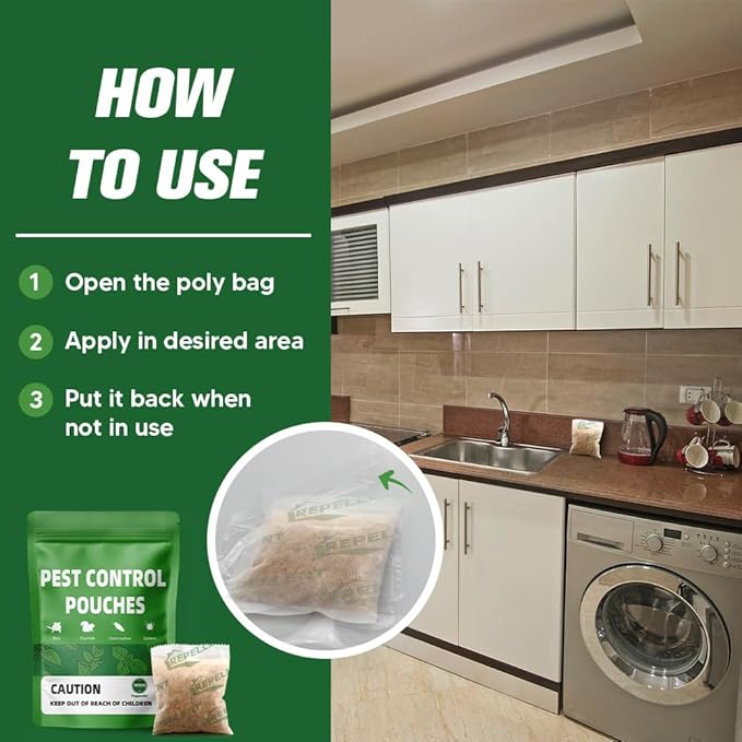 Pest Control, Mouse Repellent Pouches, Rodent Repellent, Mice Repellant Indoor, Peppermint Mice to Repel Spider, Ant, Roach & Mosquito, Rat Repellant Outdoor, Keep Mouse Out of Camper-10P