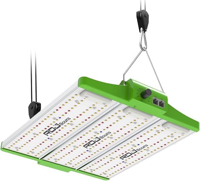 RDJ Bouns 120W Grow Lights Full Spectrum with UVA and IR, Adjustable Panel Angle, 0-100 Dimming, Daisy Chain, Grow Tent Lights for Indoor Plants for 2x2 or 3x3 Tents