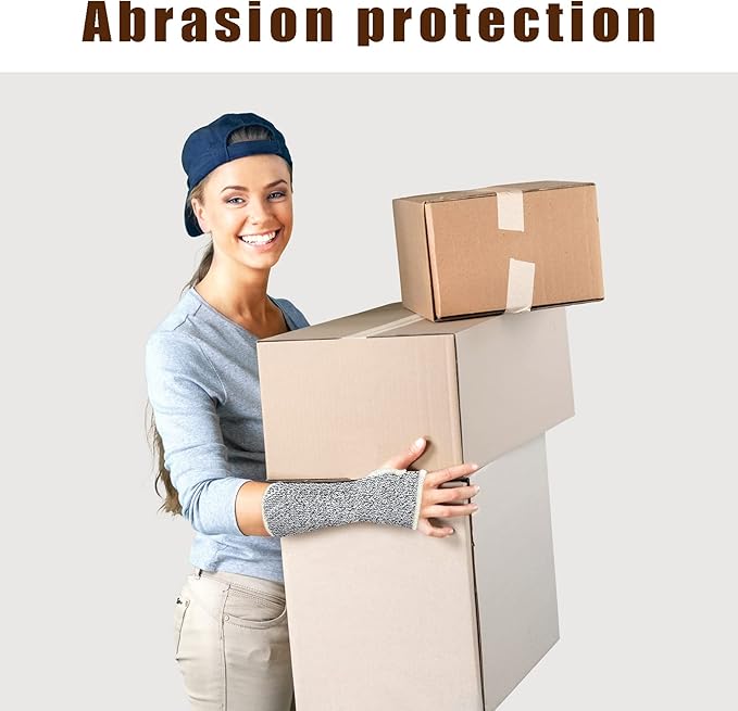 MIG4U Cut Resistant Sleeves 2 Pairs, Forearm Protection Level 5 Protective Guards with Hole for Working, Gardening, Mechanic