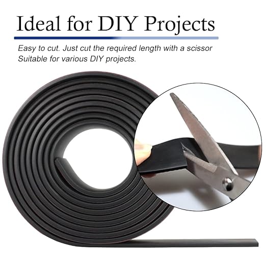 Neoprene Rubber Strips Self Adhesive Solid Rubber Sheets, Rolls & Strips for DIY Gaskets Crafts Pads Seals Warehouse Flooring Neoprene Sheet with Adhesive Backing (1" Wide x 1/16" Thick x 20' Long)