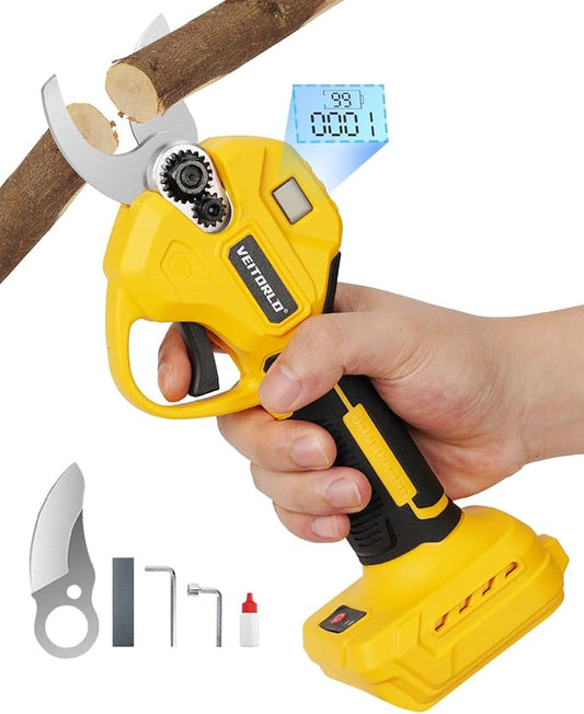 Brushless Electric Pruning Shears for DeWalt 20V Battery, Portable Cordless Branch Cutter Tree Trimmer with LCD Display&Replaceable Blade, 30mm 1.2'' Cutting Diameter for Gardening Tree (NO BATTERY)