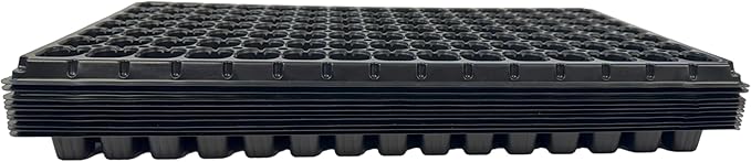 105 Cell Seedling Plastic Nursery Trays, 10 Pack, Thick Durable Germination Plug Trays, 1050 Cells Reusable Plant Propagation