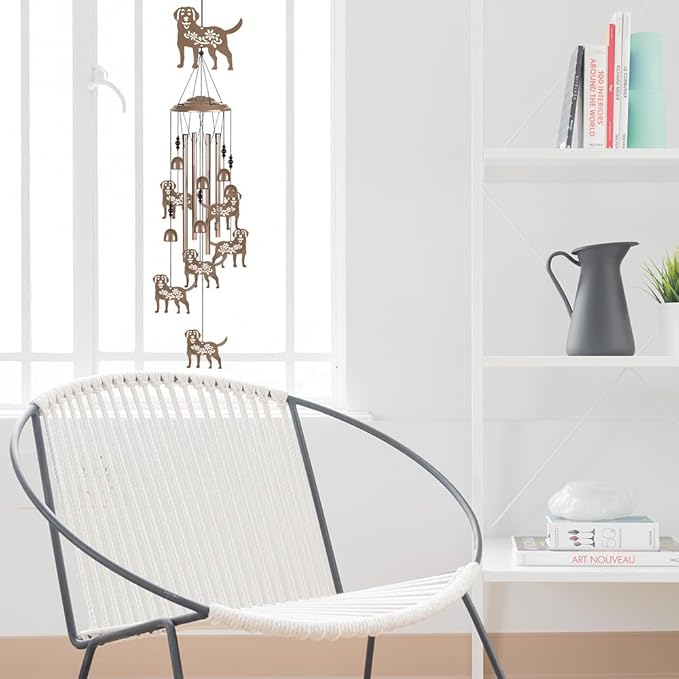 Outdoor Dogs Wind Chimes Decor, Portable Mobile Wind Catcher, Sympathy Wind Bells, Memorial Gifts for Mom, Housewarming, Blessing WindChimes(Outside/Indoor/Home/Room/Porch/Yard/Tree/Garden Decorate)