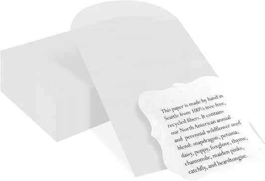 50 Sets of Square Planting Guide with Glassine Envelopes – Perfect for Seed Paper Products, Wedding Favors, and Gift Sets (Square Shape)