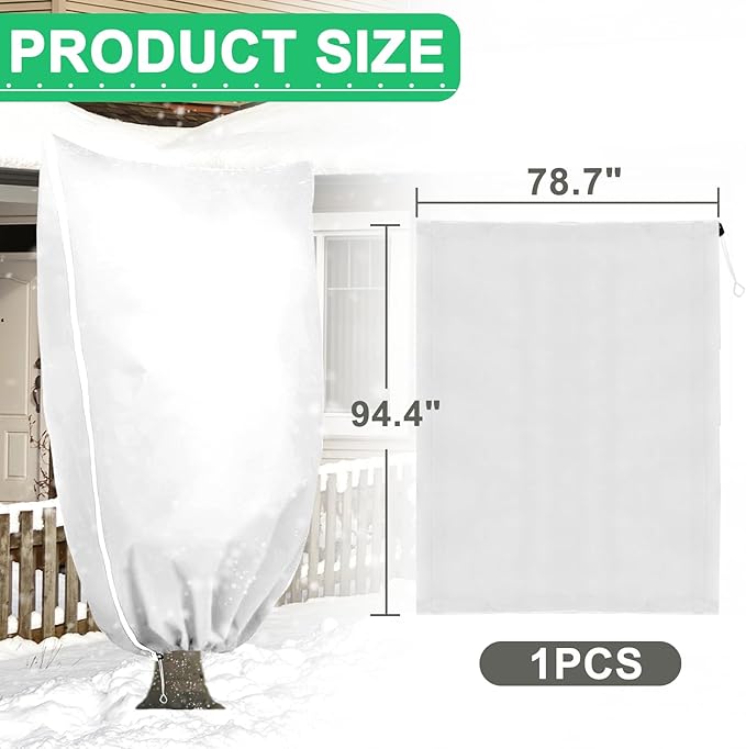 DQS Plant Covers Freeze Protection, 78.7" x94.4" Winter Frost Protection Blankets Frost Cloth,Suitable for Outdoor Winter Frost, Cold Weather, shrubs, Trees, Jackets, and coverings