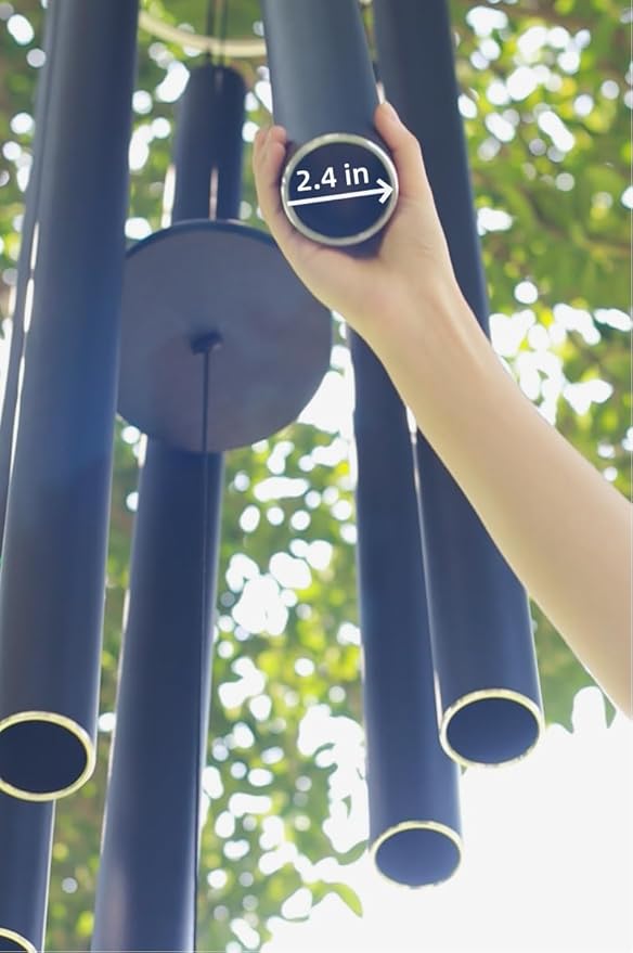 ASTARIN 90 Inch Wind Chimes for Outside with Precision Tuned, Extra Large Handcrafted Wind Chimes Outdoor Bass Tone for Patio, Backyard, Garden, and Outdoor Decor,Black