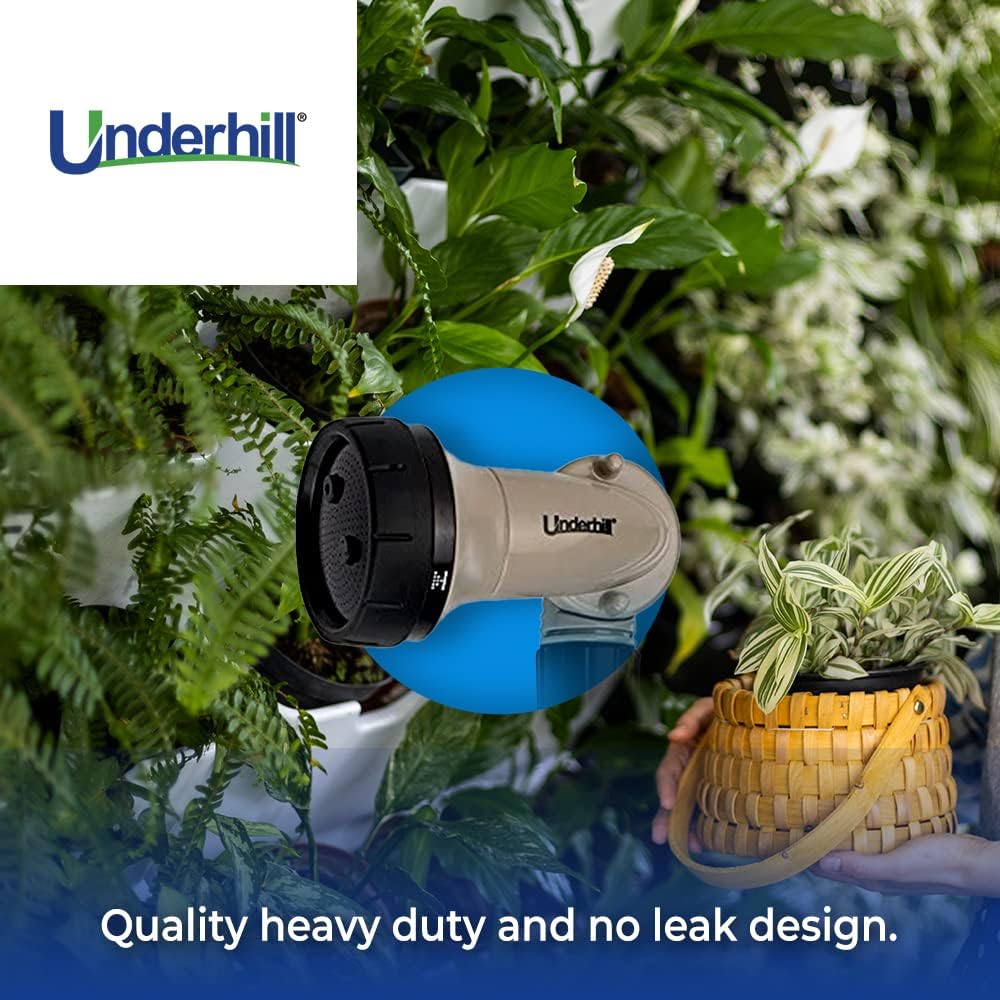 Underhill Proline Gold Series Garden Watering Extender Wand for Hose with Nozzle Sprayer Head, 3/4-Inch Thread Inlet, Jet Attachment, NG200-TW