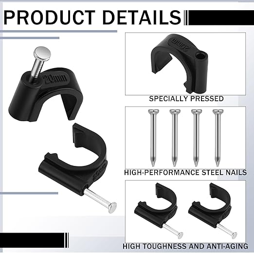 100 Pcs Drip Irrigation 1/2" and 5/8" Tubing Mounting Clips, Firm and Easy to Install, Drip Irrigation Kit Connector, Black