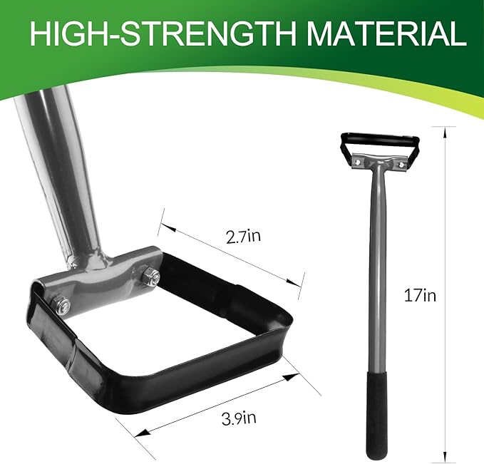 Walensee Mini Hula Hoe Garden Tool, Action Hoe for Weeding,Stirrup Hoe with 14 Inch Scuffle Loop, Sharp Durable Metal Hand Weed Scraper,Rake for Indoor & Greenhouse,Gift,U Shaped Soil Cultivator,Grey