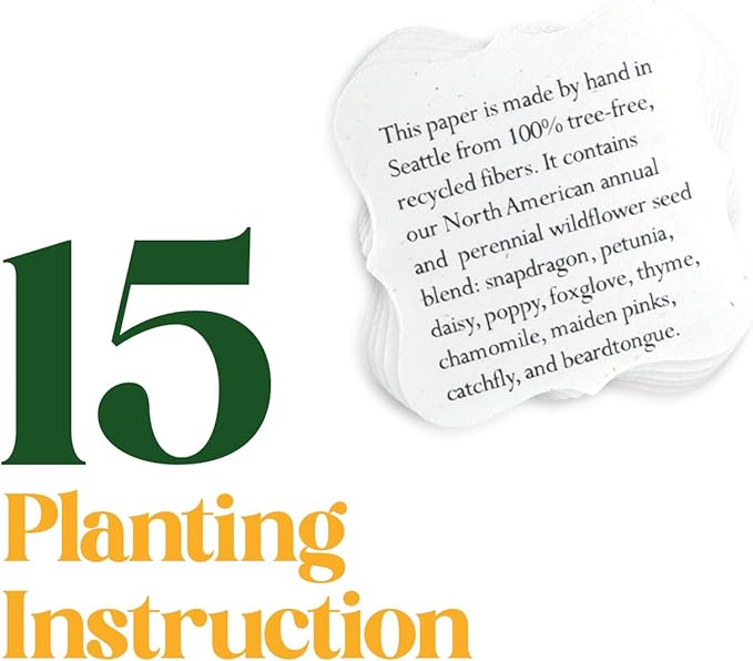 15 Sets of Square Planting Guide with Glassine Envelopes – Perfect for Seed Paper Products, Wedding Favors, and Gift Sets