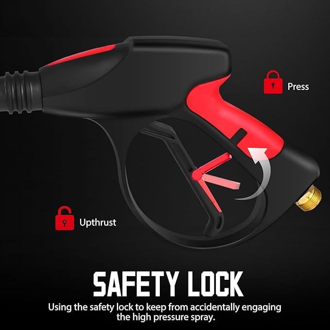 PowerSmart 2800 PSI Electric Pressure Washer with 2.0 GPM, 8" Wheels, 5 Nozzles & 1.5L Foam Tank for Patio, Car, Driveway, Fence and Home Cleaning