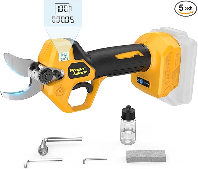 Pruning Shears for Dewalt 20V Battery – Electric Pruning Shears for Gardening, SK5 High-Carbon Steel Blade, 0.8-1.5" Cutting Capacity, LCD Display (Tool Only, No Battery)