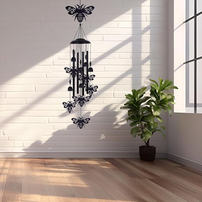 Bees Wind Chimes Outside Decor, Memorial Wind Chimes, Mobile Bee Bells, Music Wind Catcher, Bee Wind Chime for Home, Tree, Yard, Patio, Garden Decoration, Gifts for Bee Lovers, Festival Gifts for Mom