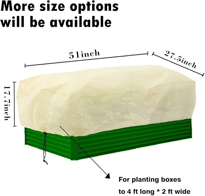 Rectangular Plant Protection Cover, Plant Frost Protection Cover, Tree Plant Protection Wrap Cover, Winter Outdoor Garden Plant Frost Protection Blanket Bag, 2 Pieces, 51 x 27.5 x 17.7 Inches