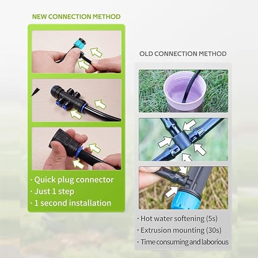 Quick-Connect Automatic Drip Irrigation System Kit – 230FT Garden Watering Kit with Adjustable Nozzles & Sprinklers for Greenhouse, Lawn, and Potted Plants Watering System