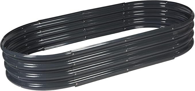 Raised Garden Bed Galvanized Planter Box Outdoor, Rot-Resistant Metal Garden Bed Planter for Vegetables Flower Herb (3- Grey)