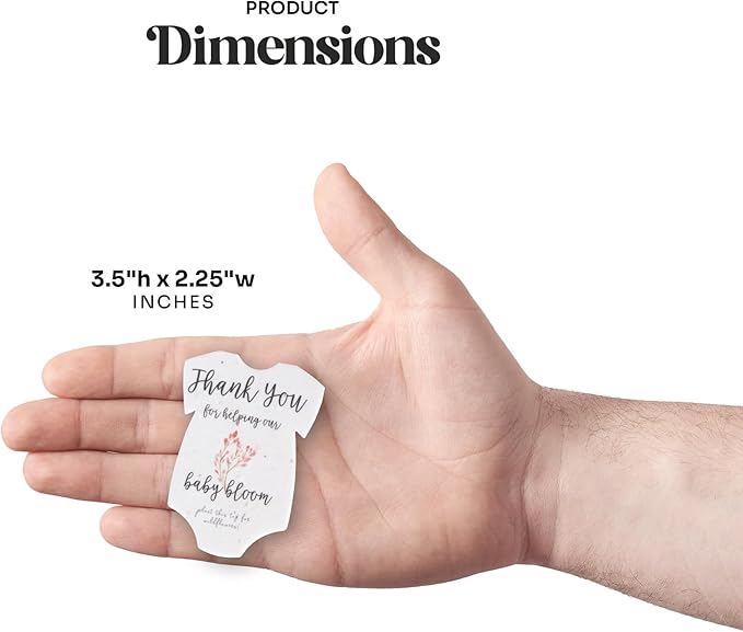 Set of 6 Seed Paper – 6 Pink Onesie & 6 Orange Pots with Stickers for Baby Shower, Gender Reveal, Birthday, Mother's Day & Other Milestone Celebrations