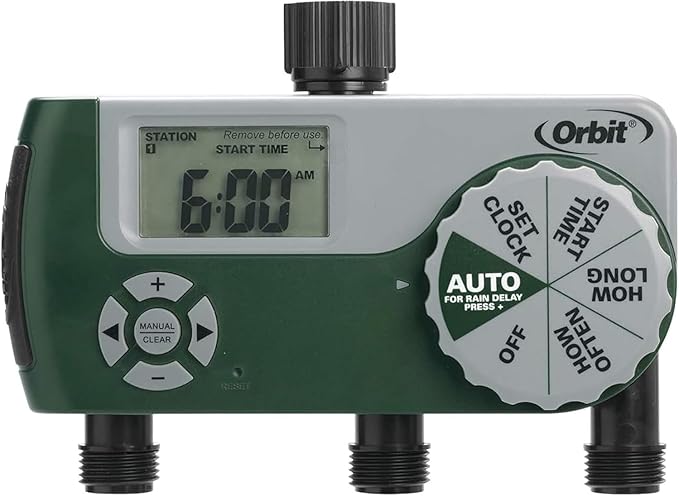 3-Pack Orbit 56082 3-Outlet Hose Watering Timer, Green…