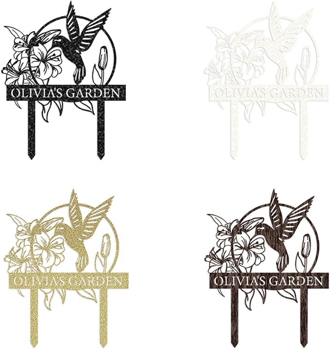 Personalized Garden Signs | Garden Stake Metal Sign | Custom Garden Sign | Customized Bird Garden Name Sign Yard Sign| Garden Signs Decorative Outdoor | Personalized Camping Gifts