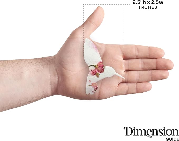 Wildflower Seed Paper - Set of 24 Hummingbird-Shaped for Funeral Favors, Memorial Gifts, & Sympathy Gifts for Loss of Father and Mother (Pink)