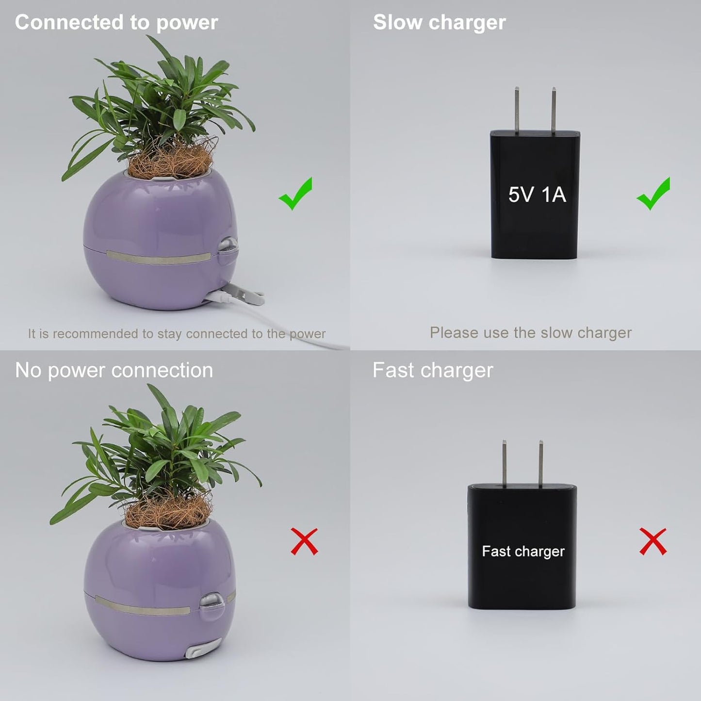 Smart Pet Planter, Smart Plant Pot, With Artificial Intelligence, Time Weather Display, And Multiple Expressions Animation,Lovely Plant Companion, For Desktop Decoration, Gifts,Plant-Free (Purple)