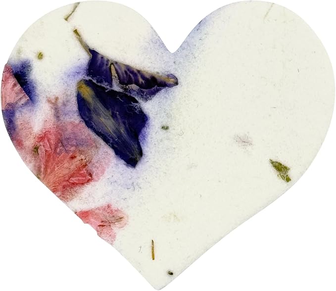 Heart Seed Paper – 50pcs Small Purple Plantable Wildflower, Writable & Plantable Gift for Moms, Plant Lover, & Teachers, Ideal for Weddings, Baby Shower, Memorial, & Celebrations