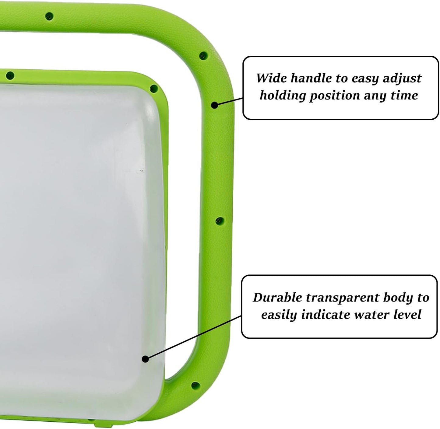 6L Foldable Clear Plastic Watering Can with Rotating Nozzle Long Spout Ideal for Indoor and Outdoor Gardening - Green