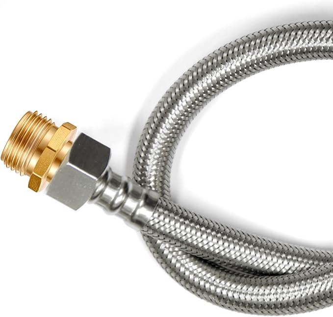 Solid Brass Garden Hose Adapters Bathroom Shower Hose Adapters Connectors Adapter,GHT To NPT Adapter Pipe Fitting Connect (3/4" GHT Male to 1/2" NPT Male)