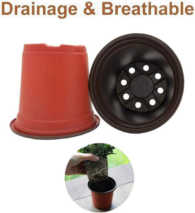 100 Pcs 3.5 Inch Plastic Seedlings Plants,Nursery Pots,Seed Starting Pot for Succulents, Seedlings, Cuttings, Transplanting