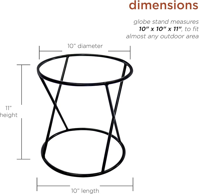 Alpine Corporation 11 Inch Tall Indoor Outdoor Gazing Globe Metal Display Stand, Black