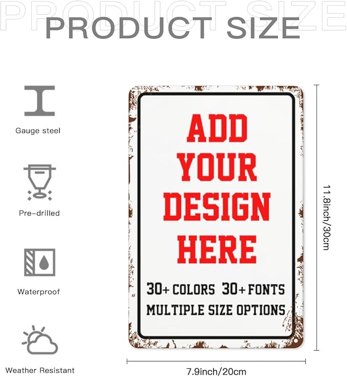 Custom Signs Outdoor,8x12 Personalized Metal Parking Signs For Business,Intersection Signs,Road Signs,Outdoor Garden Signs,Workplace,Office,Home,Hazard Decorative Signs., Vintage-Vertical