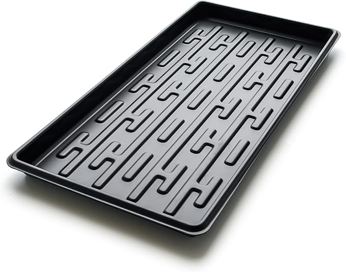 Shallow 1020 Nursery Flat Trays Specialized for Holding & Carrying 200 Cell Plug Seedling Trays (Height is 1.3"),Microgreen Germination Trays,10 Pack, No Holes (YB01, 10Pcs)