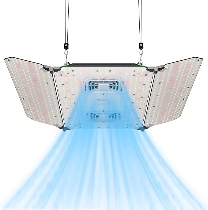 VIVOSUN AeroLight Wing AW400, Tunable Spectra, LED Grow Light 400W with Integrated Circulation Fan, App Compatible, Used with Controller E42A/E25 to Achieve More Functions