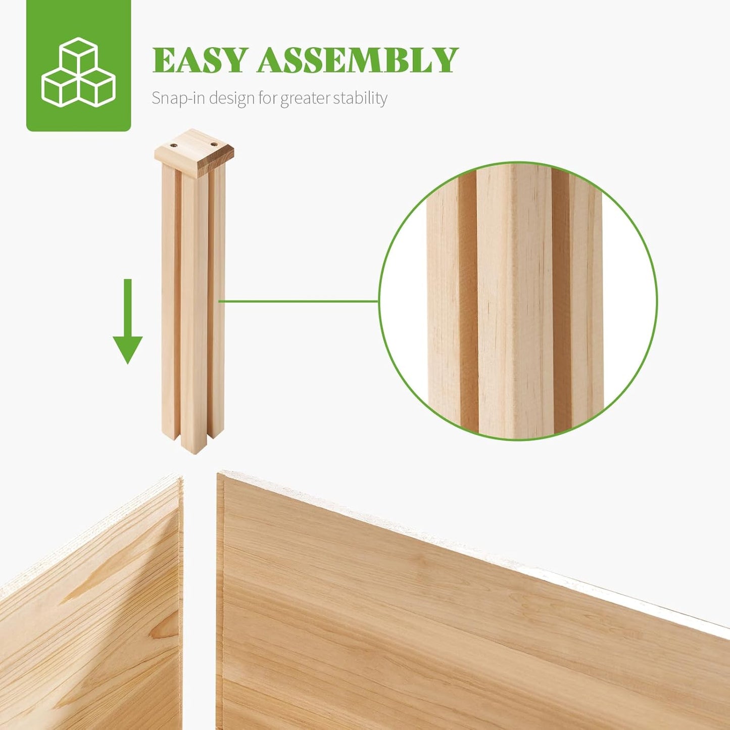 PaPaJet Raised Garden Bed for Outdoor, Seven Grids Deep Large Planter Box for Gardening, Vegetables, Flowers, Herbs(7.5× 9.0× 1.6FT)
